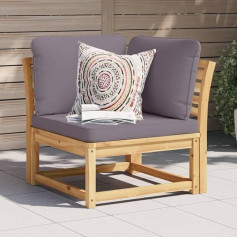 ‎Homgoday Homgoday Garden Corner Sofa with Cushion 73 x 73 x 65 cm Solid Acacia Wood Sofas Outdoor Bed Sofa Couch Garden Sofa Living Room Patio Outdoor Furniture