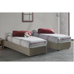 ‎Talamo Italia Talamo Italia - Diletta Single Bed, Container Bed with Faux Leather Cover, 100% Made in Italy, Side Opening, Suitable for Mattress 80 x 190 cm, Turtledove