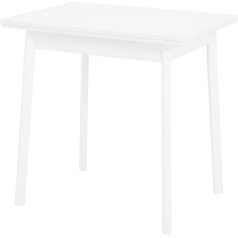 Hela Tische , Trier Kitchen Table Single Table Wood Material Decor White Solid Wood Frame Beech Extendible 75-112 x 55 x 74 cm