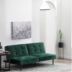 Edenbrook Gilman Futon - Futon Sofa Bed - Futon Couch - Small Futon - Living Room Furniture - Armless Sofa Bed Couch - Sofa - Green Velvet Futon