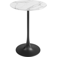 Jamesdar Dar Kurv Dining Table White Marble with Black Base
