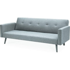 Hoclauho Comfortable 3 Seater Sofa Modern Couch with Foam Padding and Durable Wooden Frame Ideal for Living Room and Bedroom (Grey)