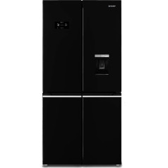 Sharp SJ-NFA35IHDBD-EU Side by Side Fridge-Freezer, EEK D, AdvancedNoFrost, Water Dispenser, Twist Ice Maker, Inverter Compressor, Black