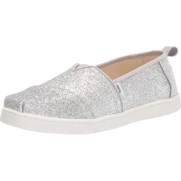 TOMS Girls Glitter Alpargata Flat Slippers