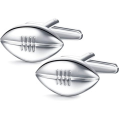 Honey Bear Silver Rugby Ball football Sport Cufflinks Wedding Shirt Dress Cuff Links Gift
