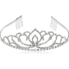 Bridal/Bridesmaid Jewellery for Wedding Party, Rhinestone-Studded Crown, Alice Band, Tiara, Hair Clip, Copper
