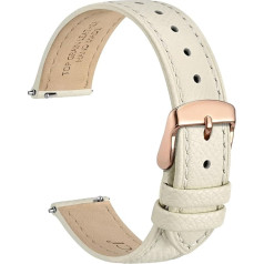 Wocci Grace Watch Strap, Top Grain Leather, Quick Release, Replacement Straps, Stainless Steel Buckle, Strap Width 12 mm, 14 mm, 16 mm, 18 mm, 20 mm