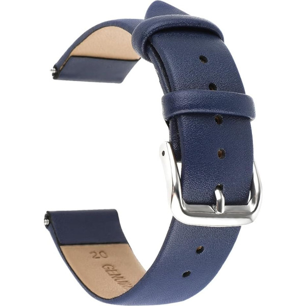 Amaxiu Vintage Leather Watch Strap, Soft Calf Leather, Universal Replacement Strap with Stainless Steel Buckle, 18mm/20mm/22mm