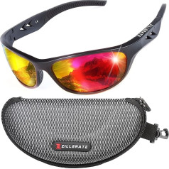 Zillerate Polarised Sports Sunglasses for Men & Women For Driving, Cycling, Golf, Fishing, Running, Sailing, Skiing, UV400 Protection, Lightweight & Durable TR90 Frame, Hard Case