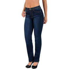 ESRA Women's Jeans Trousers Straight Cut Straight Fit Jeans Women's High Waist up to Plus Size Large Sizes G600