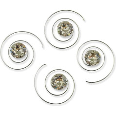 Rivelle Women's Curlies Rhinestone 8 mm Silk Swarovski Hair Spirals Hair Accessories Wedding Bridal Jewellery Pack of 8