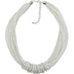 Bocar Chunky Statement Bunte Samenperlen 53 cm Halskette für Frauen(NK-10314-white)