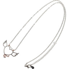 Holibanna Heart-shaped angel devil necklace, double-coloured pendant with wings, elegant clavicle chain for women, stylish women's accessory, Copper, No Gemstone
