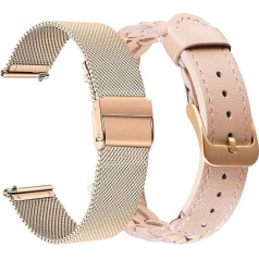 TRUMiRR Replacement for Garmin Venu 3S/Venu 2S/Vivoactive 4S/Vivomove 3S Women's Bracelet, 18 mm Metal Mesh Stainless Steel Watch Strap Replacement Strap for Fossil Women's Q Venture HR Gen 4/Gen 3,