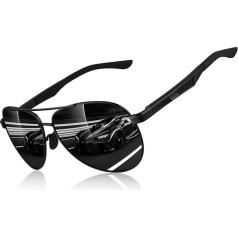 CGID Men's Aviator Sunglasses Polarised Aviator Mirrored Women's Metal Frame UV400 Protection