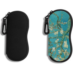 Hion Glasses Case Sunglasses Soft Pouch with Belt Clip Ultralight Neoprene Zipper Glasses Case Printed Sunglasses Bag for Stylish Portable Travel Glasses