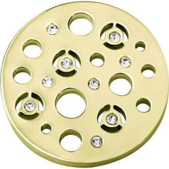 Quiges Interchangeable Coin Made of Stainless Steel 25 mm Circle Pattern with Zirconia for Coin Pendants