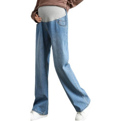 FEOYA Maternity Jeans with Belly Band Women's Pregnancy Jeans Wide Leg Pregnancy Jeans Stretch