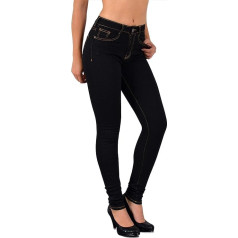 ESRA Damen Jeans Jeanshose Damen Skinny High Waist Hochbund Hose bis Übergröße S300