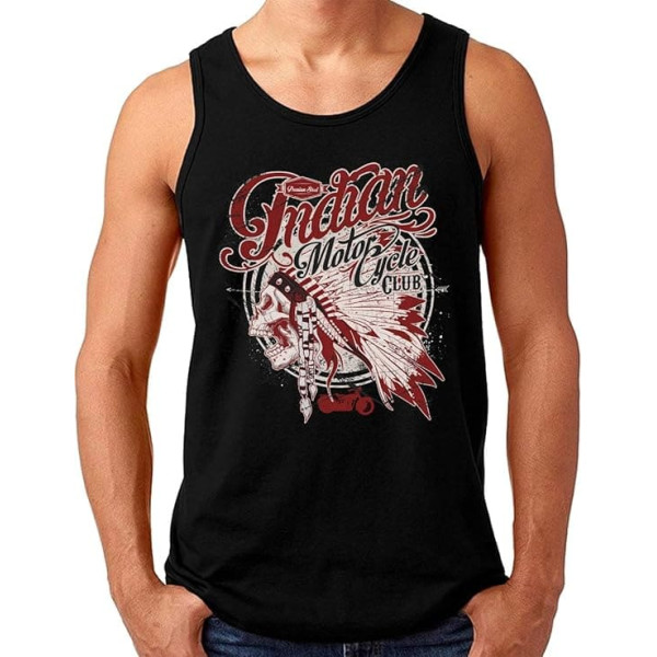 OM3® Indian Motorcycle-Club Tank Top Shirt | Men | Skull Chopper Bike Motorbike | S - 4XL