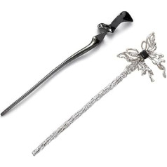 Tadipri Pack of 2 Women's Hair Sticks, Chinese Hair Sticks, Retro Style, Simple, Vintage Style, Long Chinese Hair Pins for Women and Girls