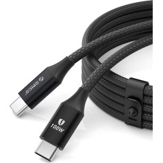 Orico Kabeļa CDX 100W 5A Power Delivery USB-C 1m - melns