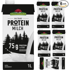 Black Forest Milk Protein Milk 0.9% Fat Milk 1000 ml x 6 Pieces + pufai