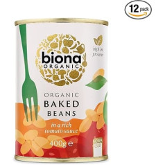 Biona Organic – Canned Baked Beans in Tomato Sauce – 400 g (Case Of 6)