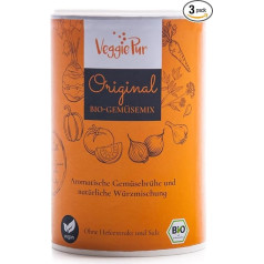 Veggie Pure Vegetable Mix, Original, Organic, 3 x 130 g