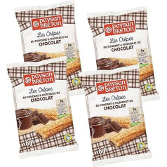PAYSAN BRETON - Pack contains 4 bags x 6 crepes Breton pancakes with chocolate (chocolate chips) - 24 individual crepes in a recyclable paper packaging