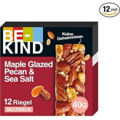 BE-KIND Maple Glazed Pecan & Sea Salt Gluten Free Snack Bars - High Fibre Content - No Artificial Colors, Flavours or Preservatives - 12 x 40g