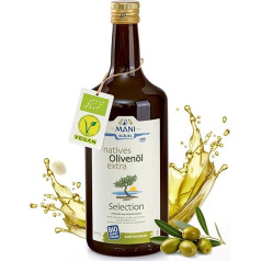 MANI - Olive Oil Bottle 1 Litre Organic Award Winning from Greece - Olive Oil Extra Cold Extracted Grade 1