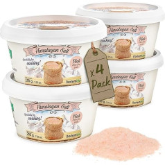 Nortembio Pink Himalayan Salt 4x200g Extra Fine Grain (0.5-1mm) 100% Natural Salt Rich in Minerals Healthy Cooking Unrefined No Preservatives From Punjab Pakistan