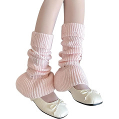 Japanese Women Girls Leg Warmer Socks Punk Destressed Ribbed Knitted Knitted Outcast Leg Covers Stockings Streetwear Streetwear