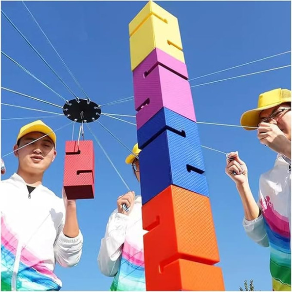 ARHEORMUH Teamwork-Spiele Teambuilding-Spiele Im Freien for Die Arbeit, Team-Tower-Spiele for Outdoor-Aktivitäten for Erwachsene, Field Day Fun-Wettbewerbsspiel(Green,10PCS)