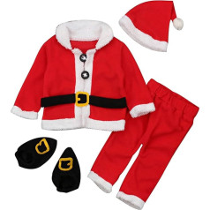 Toddler Baby Boys Christmas Santa Fleece Outwear Warm Cosplay Set Outfits Clothes Baby Clothes Boy Newborn Snowsuit Size 86