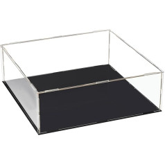 sourcing map Acrylic Clear Display Case Box Dustproof Protection Cube Collectible Display Box 25 x 25 x 10 cm