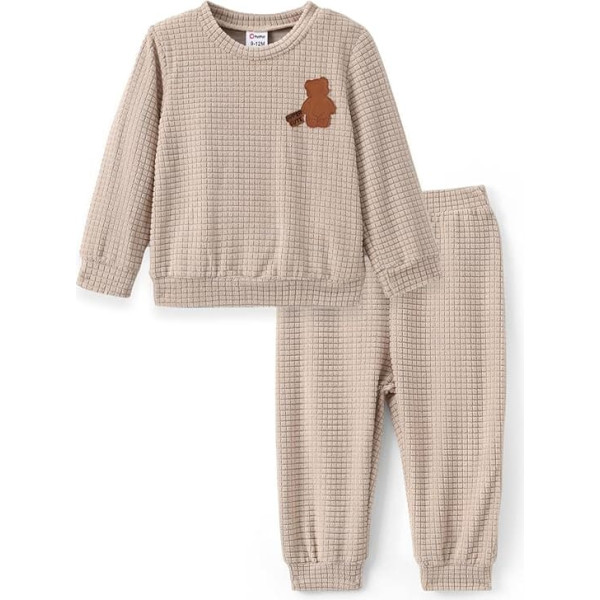 PATPAT Baby Boys Clothing Set, Muslin Baby Clothing Jumpsuit and T-Shirt Top with Long Sleeves, Soft Muslin Trousers Children, Baby 1st / 2nd Birthday Gift Boy, All Seasons, 0-24 Months