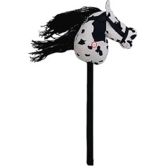 AWHAO Horse with Sound Effects, Funny, Stable, Role Play, Musical Stick, Animal, Horse for Boys, Girls from 3 Years, Black/White