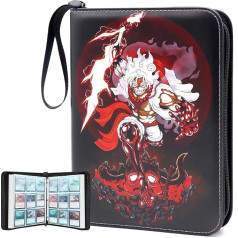 Trading Card Binder for One Piece Card Game, 9 Pockets with 50 Sleeves, Up to 900 Cards, One Piece TCG Card Tie, Waterproof Card Storage Bag with Sleeves, One Piece for