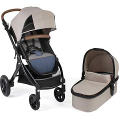 CHIC 4 BABY Torre 177 17 Combi Pushchair Set with Carrycot, Sports Seat and Maxi-Cosi Adapter, Beige