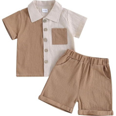 Baby Boys' Clothing Short Sleeve Shirt and Shorts 2-Piece Set Cotton Baby Clothing Summer Outfit