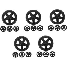 5 Sätze Einkaufswagenräder Vintage-wagenräder Räder Für Gartenkarren Räder Für Karren Rollende Wagenräder Kinderwagen Räder Radrollen Wäschekorbräder Plastik Black 4 Stück * 5