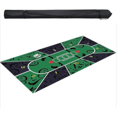 Filzmatte für Tischspiele, 177,8 x 88,9 cm, Schaumstoff-Poker-Layout | Poker-Abdeckung für Esstisch mit Tragetasche