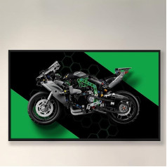 icuanuty Display Wall Board for Lego Technic Kawasaki Ninja H2R Motorcycle 42170, Adult Decorative Paintings, Display Wall Board for Lego Model Car, Size: 50 x 30 cm