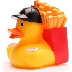 Bath Duck Fast Food I Squeaky Duckle I L: 8.5 cm I Includes Bath Duck Keyring in Set