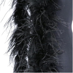 Meter Long Feather Boa Natural Ostrich Feather Boa Scarf for Costume Wedding Dress Decoration Ribbon 1-26 Count Thick Soft Scarf Black 1 Meter 3 Count