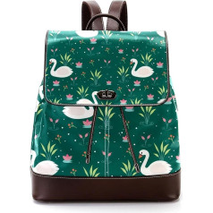 Elegante Schwanen-Schultaschen, Büchertaschen für Teenager, Mehrfarbig, 27x12.3x32cm, Rucksack Rucksäcke