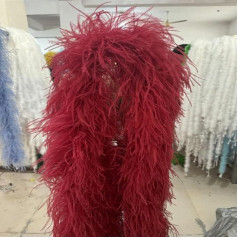 Ostrich Feathers Boa Fluffy Ostrich Feather Boa Scarf for Costume Clothes Sewing Decoration
