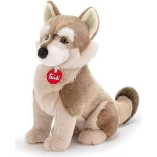 Trudi Klassik 24040 Plush Toy Wolf 14 x 30 x 22 cm, Size M, High-Quality Stuffed Toy with Soft Materials, Plush Toy with Realistic Details, Washable, Cuddly Toy for Children, Grey